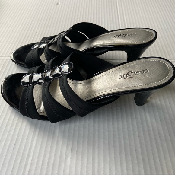 East Fifth easy wear black fabric and patent leather sandals SZ 8 - Picture 3 of 10